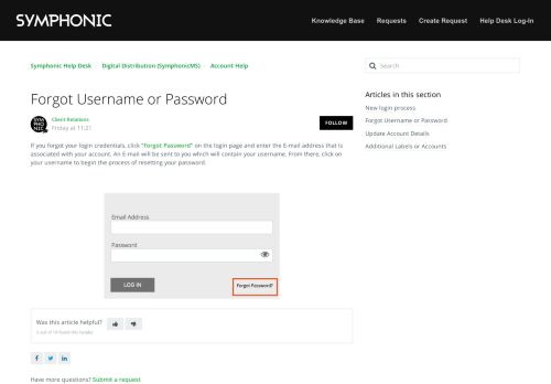 
                            7. How to Login to your Account or resetting password – Symphonic Help ...