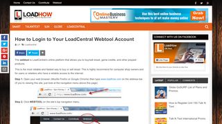 
                            12. How to Login to Your LoadCentral Webtool Account - LoadHow