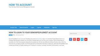 
                            6. How to Login to your SeniorPeopleMeet Account | How To Account