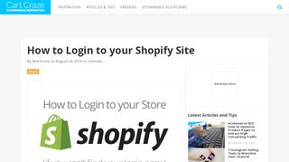 
                            7. How to Login to your Shopify Site | Cart Craze