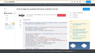 
                            1. how to login to youtube and save cookies? vb.net - Stack Overflow