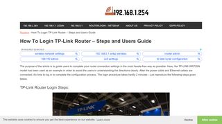 
                            11. How To Login TP-Link Router | Step-by-steps and ... - 192.168.1.254
