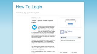 
                            4. How To Login: Twitpic Login to Share - Upload Photos