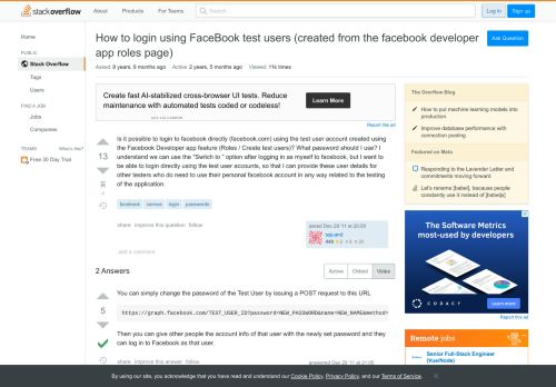 
                            4. How to login using FaceBook test users (created from the facebook ...