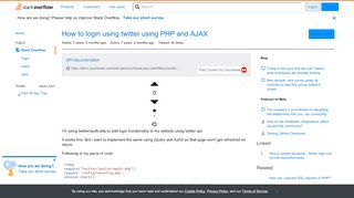 
                            11. How to login using twitter using PHP and AJAX - Stack Overflow