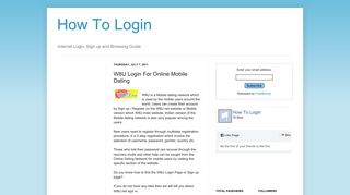 
                            2. How To Login: W8U Login For Online Mobile Dating