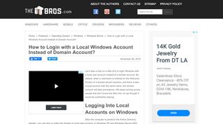
                            10. How to Login with a Local Account instead of Domain Account