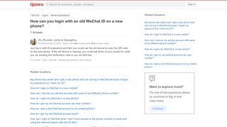 
                            6. How to login with an old WeChat ID on a new phone - Quora