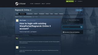 
                            5. How to login with existing WarpPortal/Ragnarok Online II account ...