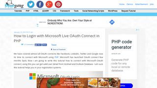 
                            1. How to Login with Microsoft Live OAuth Connect in PHP | PHPGang.com