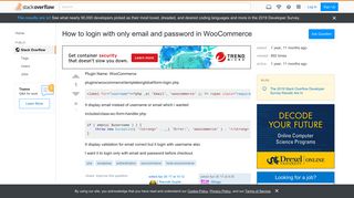 
                            13. How to login with only email and password in WooCommerce - Stack ...