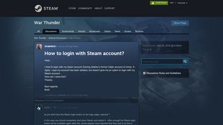 
                            7. How to login with Steam account? :: War Thunder General Discussions