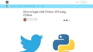 
                            2. How to login with Twitter API using Python – Bilesanmi Ahmad – Medium