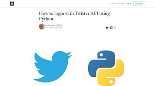 
                            9. How to login with Twitter API using Python – femi bilesanmi – Medium