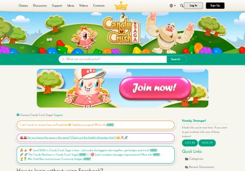 
                            1. How to login without using Facebook? - Candy Crush Friends Saga