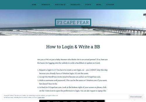 
                            10. How to Login & Write a BB – F3 Cape Fear