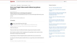 
                            6. How to login Yahoo mail without my phone number - Quora