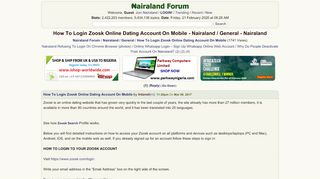 
                            10. How To Login Zoosk Online Dating Account On Mobile - Nairaland ...