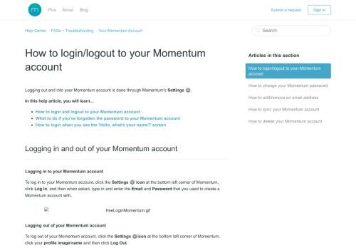 
                            3. How to login/logout of your Momentum account - Momentum Dashboard