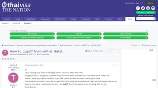 
                            12. How to Logoff from wifi at Hotel. - IT and Computers - Thailand ...
