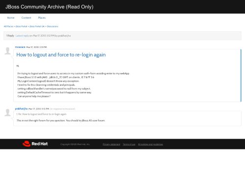 
                            12. How to logout and force to re-login again |JBoss Developer