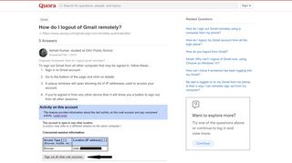 
                            6. How to logout of Gmail remotely - Quora