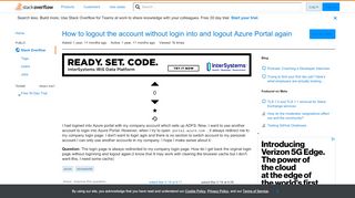 
                            9. How to logout the account without login into and logout Azure ...