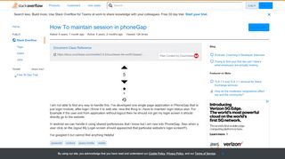 
                            1. How To maintain session in phoneGap - Stack Overflow