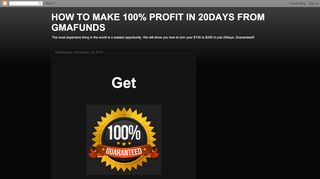 
                            4. HOW TO MAKE 100% PROFIT IN 20DAYS FROM GMAFUNDS