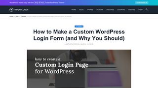 
                            11. How to Make a Custom WordPress Login Form - WPExplorer