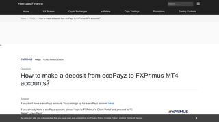 
                            10. How to make a deposit from ecoPayz to FXPrimus MT4 ...