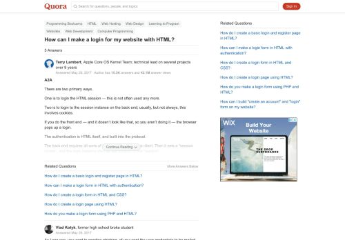 
                            3. How to make a login for my website with HTML - Quora