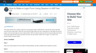 
                            5. How to Make a Login Form Using Session in ASP.Net C# - C# Corner