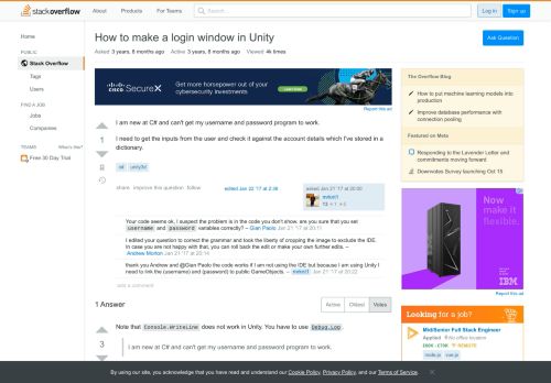 
                            3. How to make a login window in Unity - Stack Overflow