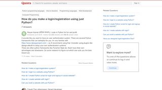 
                            7. How to make a login/registration using just Python - Quora
