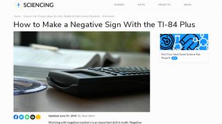 
                            5. How to Make a Negative Sign With the TI-84 Plus | Sciencing