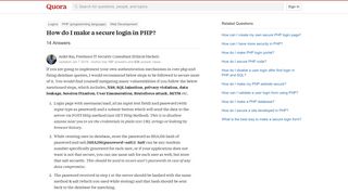 
                            6. How to make a secure login in PHP - Quora