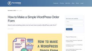 
                            8. How to Make a Simple WordPress Order Form - Formidable Forms