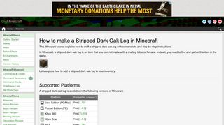
                            11. How to make a Stripped Dark Oak Log in Minecraft