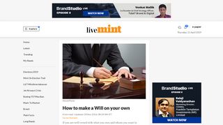 
                            5. How to make a Will on your own - Livemint