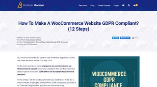 
                            1. How To Make A WooCommerce Website GDPR Compliant? (12 Steps)