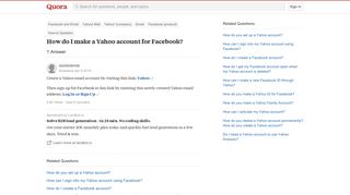 
                            5. How to make a Yahoo account for Facebook - Quora