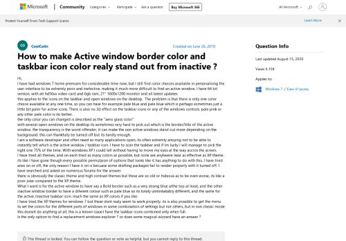 
                            5. How to make Active window border color and taskbar icon color ...