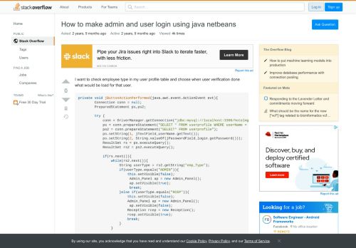 
                            6. How to make admin and user login using java netbeans - Stack Overflow