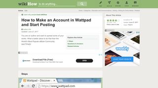 
                            8. How to Make an Account in Wattpad and Start Posting - wikiHow