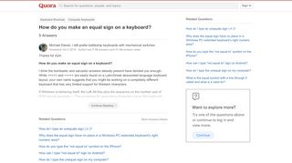 
                            3. How to make an equal sign on a keyboard - Quora