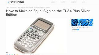 
                            3. How to Make an Equal Sign on the TI-84 Plus Silver Edition | Sciencing