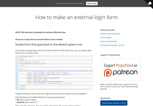 
                            6. How to make an external login form - ProjectSend