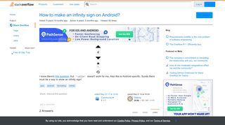 
                            12. How to make an infinity sign on Android? - Stack Overflow
