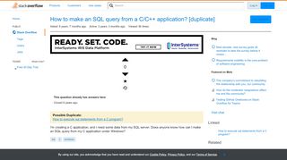 
                            10. How to make an SQL query from a C/C++ application? - Stack Overflow
